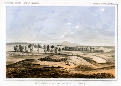 Fiume Milk, con la Montagna Bears Paw in lontananza, Montana, USA, 1856 da John Mix Stanley