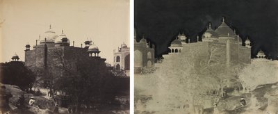 Taj Mahal, vista posteriore della casa di riposo, con figura da John Murray
