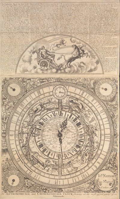 Orologio Astronomico e Cronologico che mostra tutte le parti più utili di un Almanacco da John Naylor