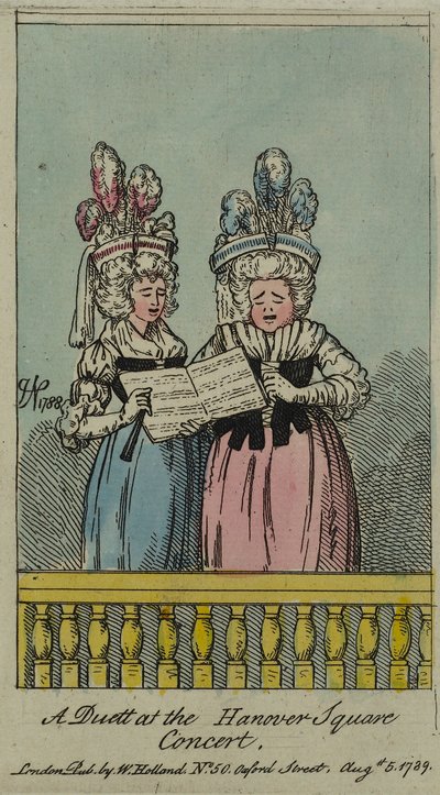 Un duetto al concerto di Hanover Square, 1788 da John Nixon