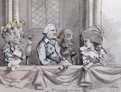 Caricatura del pubblico alla Commemorazione di Handel nell