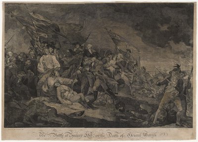 La battaglia di Bunker Hill, o La morte del generale Warren (incisione) da John Norman