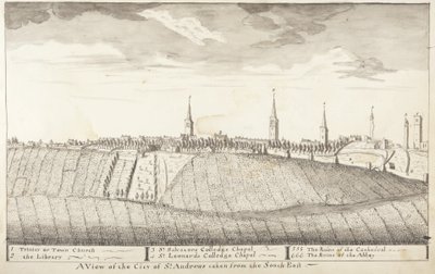 St Andrews Delineated - Una vista della città di St Andrews presa da sud-est da John Oliphant