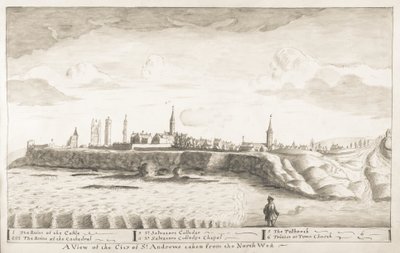 St Andrews Delineated - Una vista della città di St Andrews presa da nord-ovest da John Oliphant
