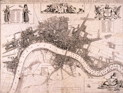 Mappa di Londra, c1680 da John Oliver