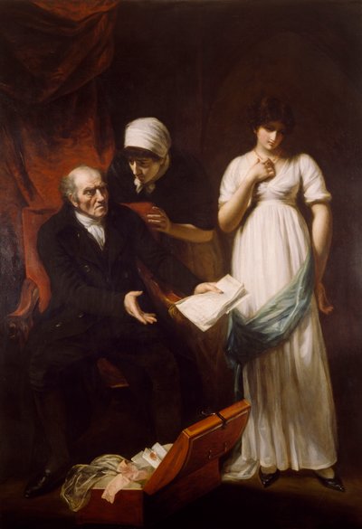 Il padre arrabbiato o La scoperta della corrispondenza clandestina, 1802 da John Opie