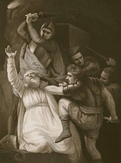 La morte di Becket, inciso da J.Stowe, illustrazione da 