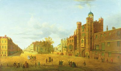 Veduta del Palazzo di St. James, guardando oltre Pall Mall, inizio XIX secolo da John Paul