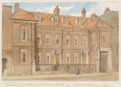 Chatfield House, di fronte a Fairfax House, High Street, Putney, 1887 da John Phillipp Emslie