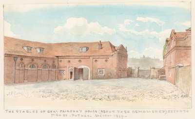 Le scuderie della casa del generale Fairfax, High Street, Putney, 1887 da John Phillipp Emslie