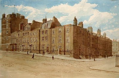 Vista di Old Cobham Row e parte di Cold Bath Square, Finsbury da John Phillipp Emslie