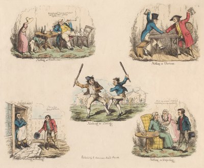 Serie di quattro: Molto rumore per nulla o illustrazioni di vecchi detti da John Phillips