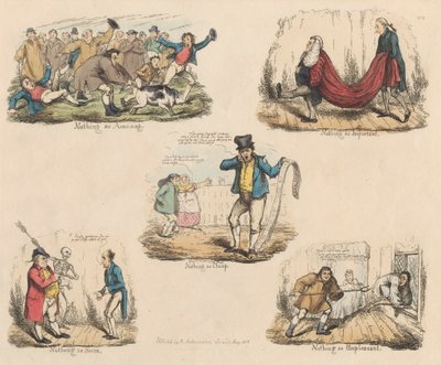 Set di quattro: Molto rumore per nulla o illustrazioni di vecchi detti da John Phillips