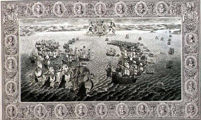 Armada (incisione da un arazzo) da John Pine