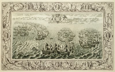 Armada (incisione da un arazzo), 1739 da John Pine