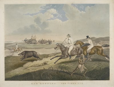 Caccia al cinghiale: Il maiale stanco, inciso da S.W. Fores (1785-1825) c.1840 da John Platt