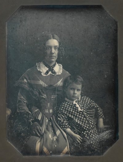 Elizabeth Bakewell James e suo figlio, Frank B. James, ca. 1846 da John Plumbe Jr..