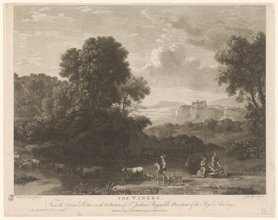 Paesaggio con gregge e pastori presso un guado da John Pye (I)