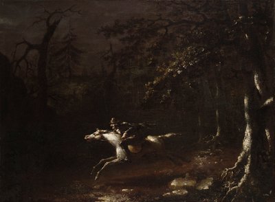Ichabod Crane in fuga dal Cavaliere Senza Testa da John Quidor