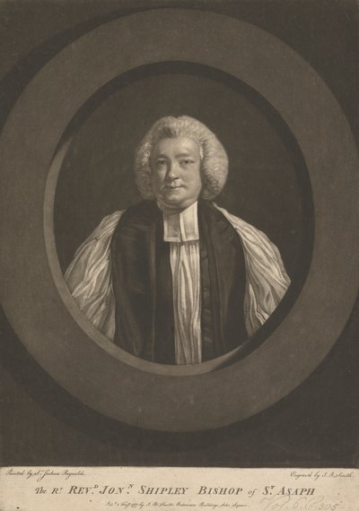 Reverendo Jonathan Shipley, Vescovo di St. Asaph da John Raphael Smith