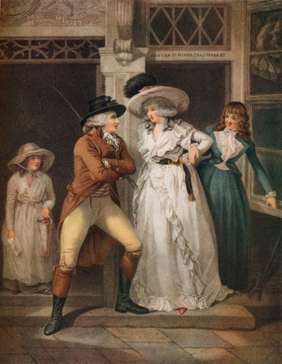 La porta della taverna, Laetitia abbandonata dal suo seduttore è gettata sulla città, 1789 da John Raphael Smith