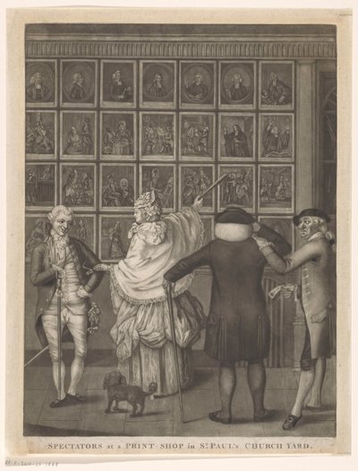 Quattro persone davanti alla vetrina della stamperia Carrington Bowles a Londra da John Raphael Smith
