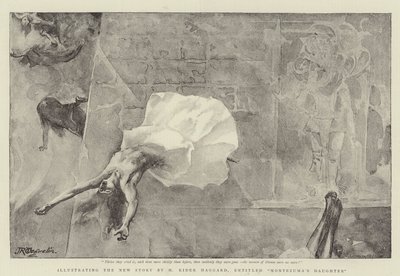 Illustrazione della nuova storia di H. Rider Haggard, intitolata La figlia di Montezuma da John Reinhard Weguelin