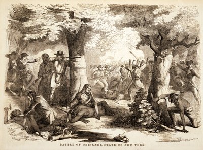 Battaglia di Oriskany, Stato di New York, pub. 1867 da John Reuben Chapin