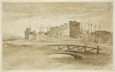 Nuovo Carcere in costruzione, visto dal Ponte Harford, c.1820 da John Reverend Eden