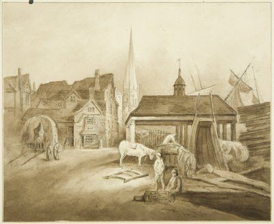 Estremità nord-est di King Street, con il mercato gallese da John Reverend Eden
