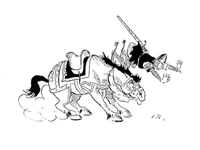 Cavaliere normanno che cade dal cavallo da John Reynolds