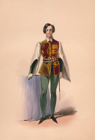 Ospite in costume per il Bal Costumé della Regina Vittoria, 12 maggio 1842, 1843 da John Richard Coke Smyth