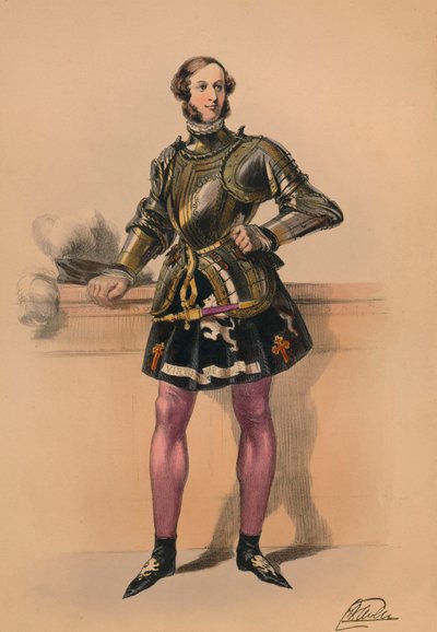 Ospite in costume per il Bal Costumé della regina Vittoria, 12 maggio 1842, 1843 da John Richard Coke Smyth