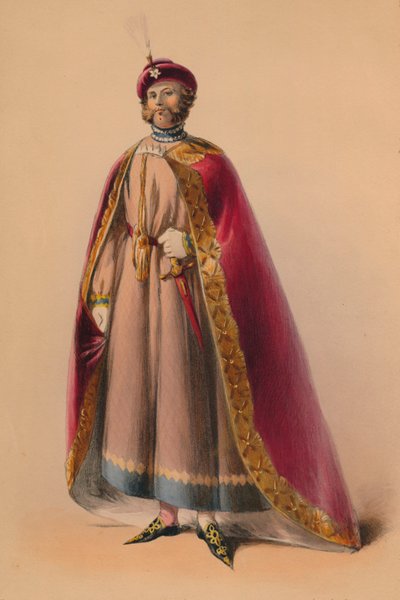 Ospite in costume per il Bal Costumé della Regina Vittoria, 12 maggio 1842 da John Richard Coke Smyth