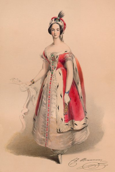 Ospite in costume per il Bal Costumé della regina Vittoria, 12 maggio 1842, 1843 da John Richard Coke Smyth