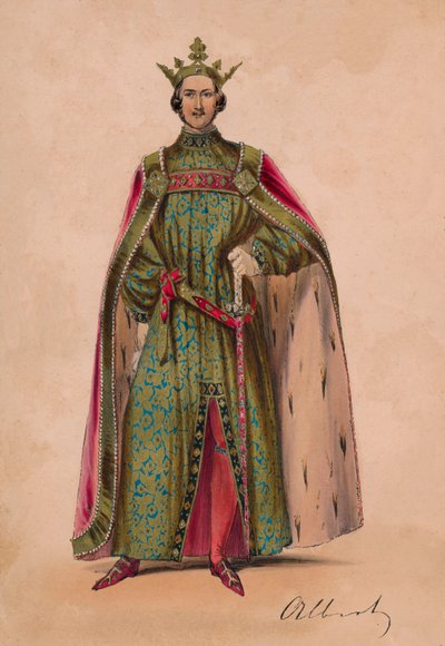 Il principe Alberto in costume da re Plantageneto Edoardo III per il Bal Costumé, 12 maggio 1842, 1843 da John Richard Coke Smyth