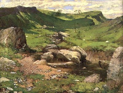 Un torrente roccioso in un paesaggio montuoso da John Ritchie