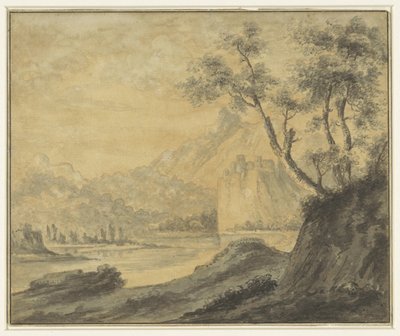 Paesaggio fluviale con rocce da John Robert Cozens (manner of)