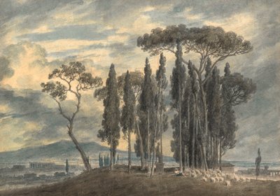 Nei giardini della Villa Negroni a Roma da John Robert Cozens
