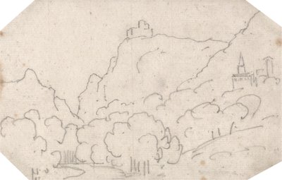 Vista di Montagna con Edifici da John Robert Cozens