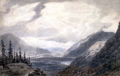 Pays de Valais, vicino al Lago di Ginevra, c.1776 da John Robert Cozens