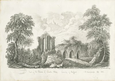 Abbazia di Croxden: disegno a penna e inchiostro da John Robert Fernyhough