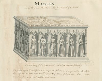Chiesa di Madeley - Monumento a Randolf Egerton: disegno a penna e inchiostro, nd [19° sec] da John Robert Fernyhough
