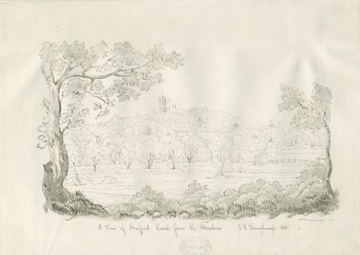 Castello di Stafford - Vista est: disegno a penna e seppia da John Robert Fernyhough