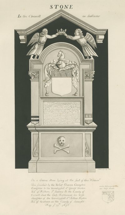 Stone - Tomba di Thomas Crompton: disegno seppia da John Robert Fernyhough