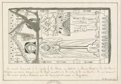 Uttoxeter Church - Tomba della famiglia Minors: disegno a penna e inchiostro, nd [metà XIX secolo] da John Robert Fernyhough