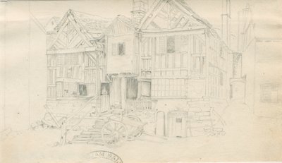 Uttoxeter Town - [Magazzino della birra]: disegno a matita, nd [?metà 19° sec] da John Robert Fernyhough