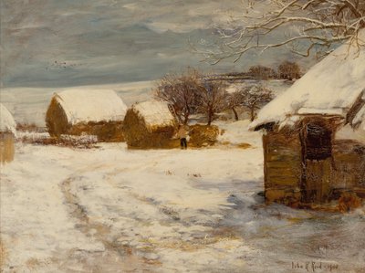 Una fattoria in inverno da John Robertson Reid
