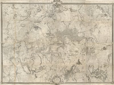 Mappa del XVIII secolo di Londra. Un