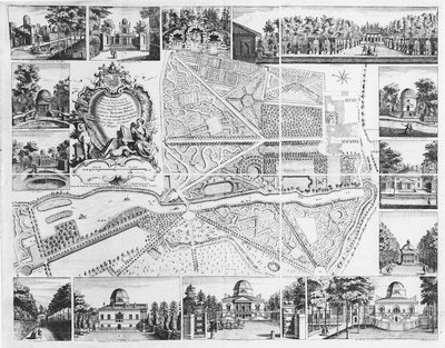Chiswick House dal piano di Chiswick, 1736 da John Rocque